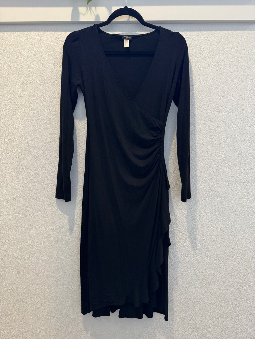 Cosabella black long sleeve midi dress